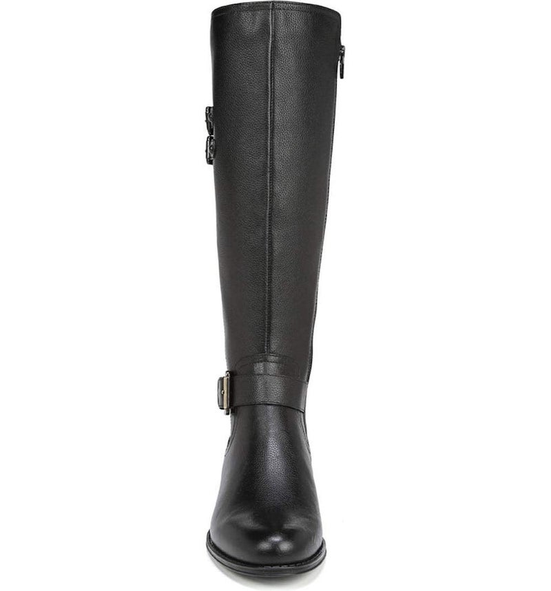Naturalizer Womens Jessie Knee High Buckle Detail Riding Boots Black Leather Wide Calf 12 M - Image 5